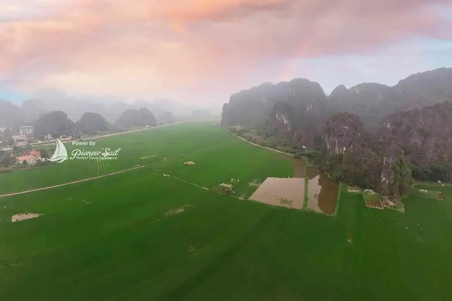 Aerial View Of Valley In Trang An Scenic Area Near Ninh Binh