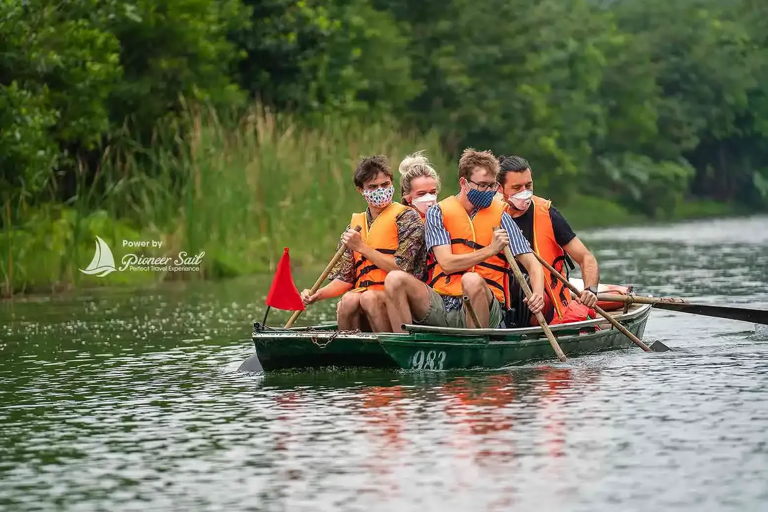 Tourist Boat Trip On River In Trang An Hang Mua Vietnam