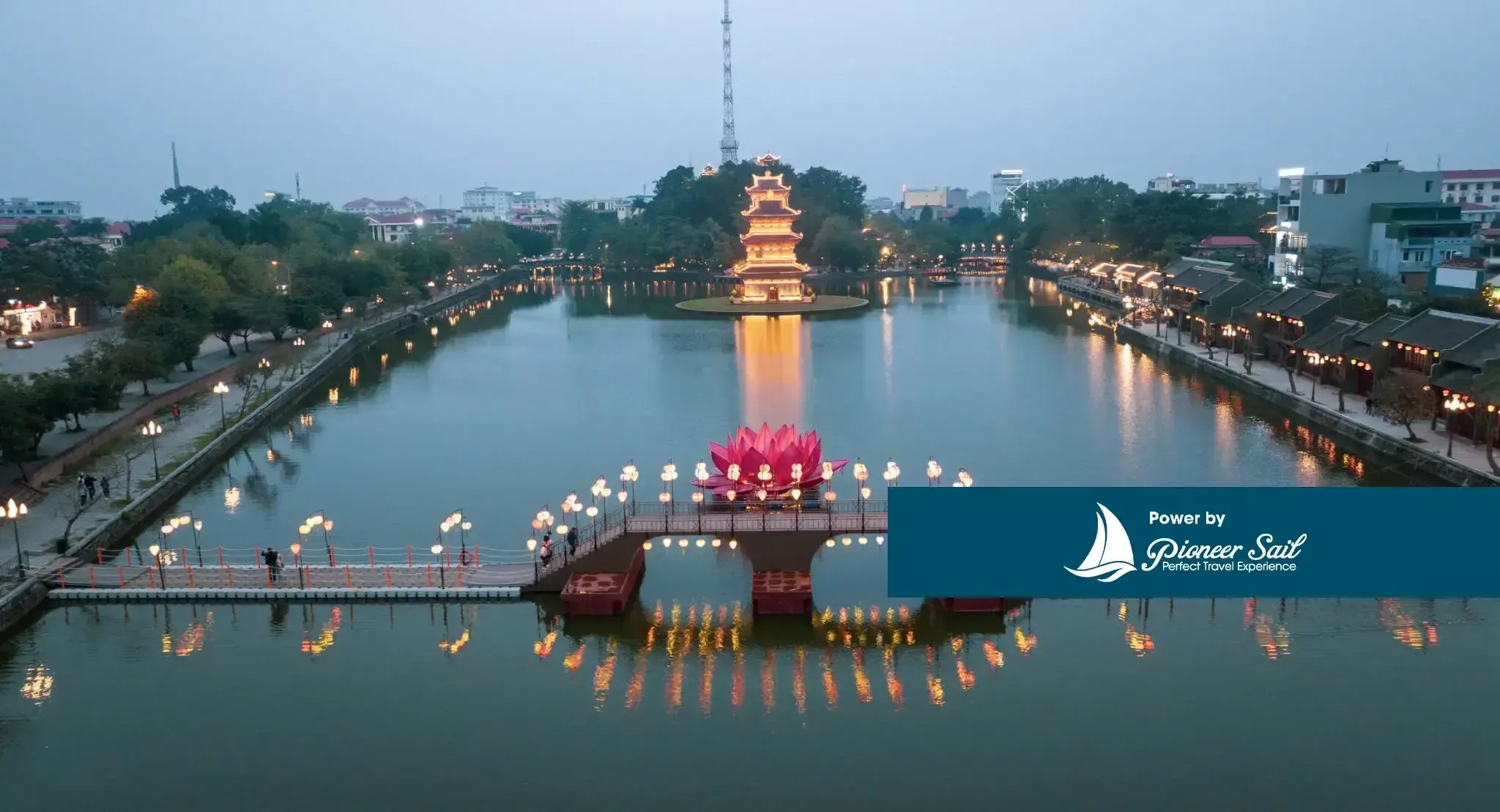 Unicorn Temple Chua Ky Lan In The Lake Of The City Of Ninh Binh Vietnam