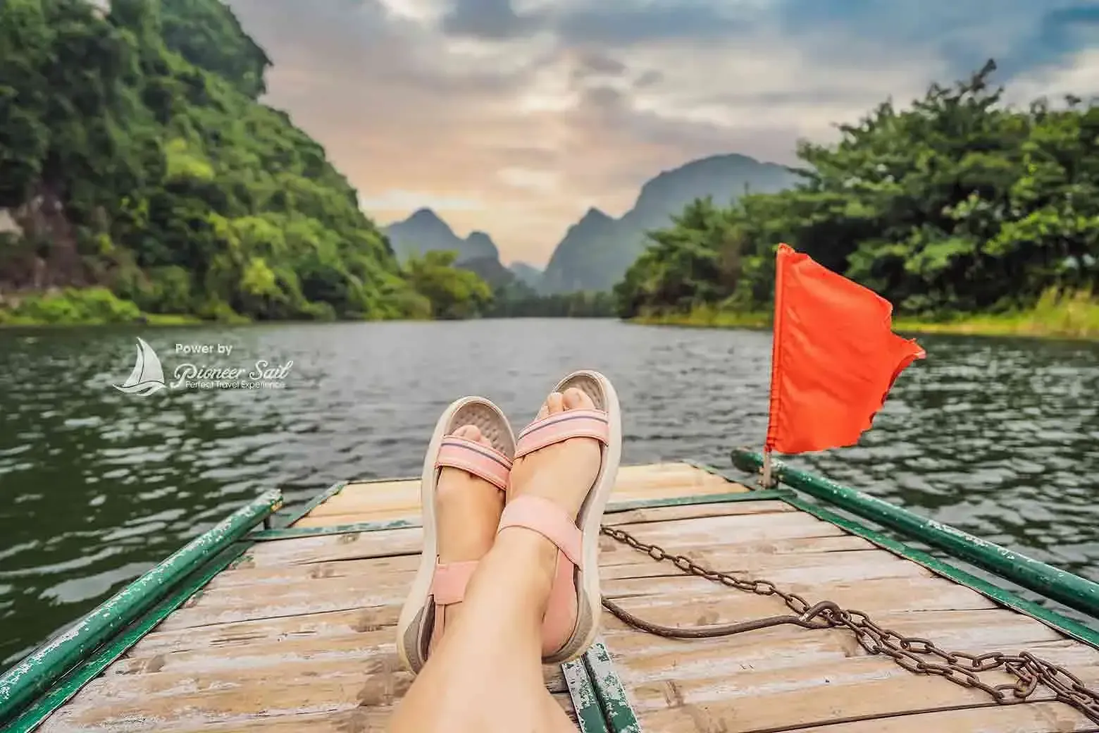 Woman Tourist In Trang An Scenic Landscape Complex In Ninh Binh Province