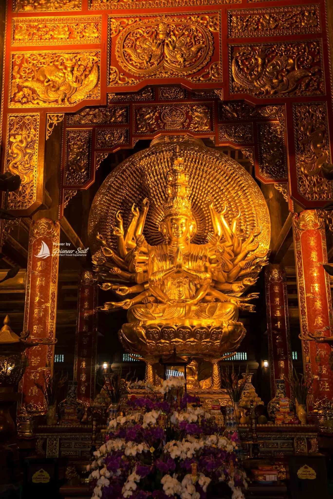 Statue Of Buddha With A Thousand Eyes And A Thousand Hands At Bai Dinh Pagoda