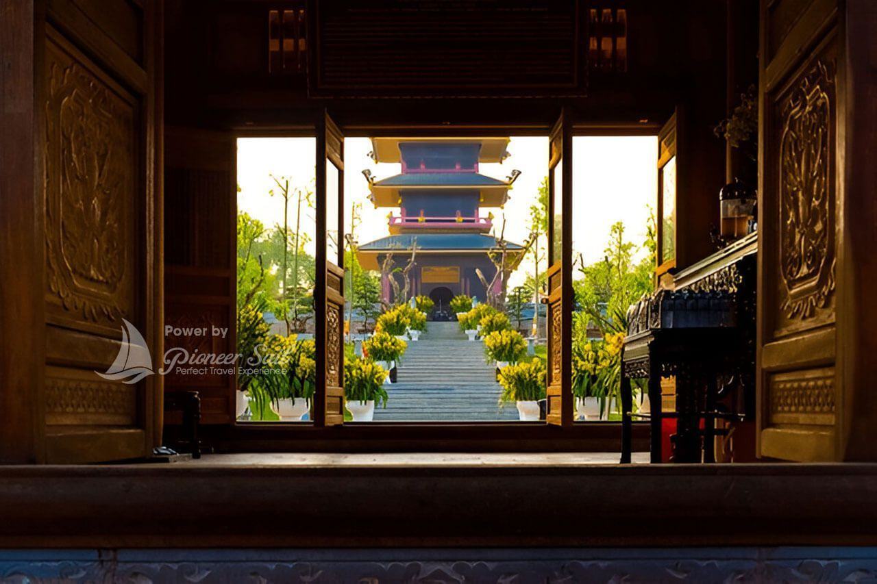 View Throw The Door To The Temple Complex Bai Dinh Pagoda In Vietnam In Ninh Binh